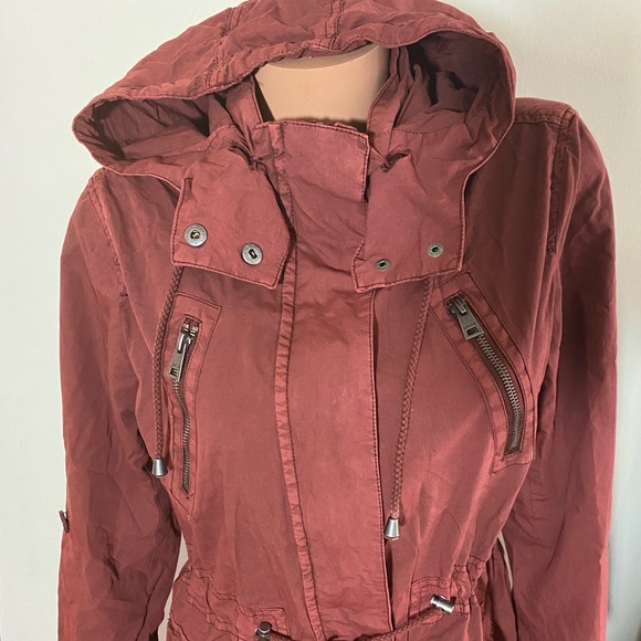 Levi’s Strauss Hood Anorak Military Style Jacket Burgundy/Copper Size M - Picture 4 of 10